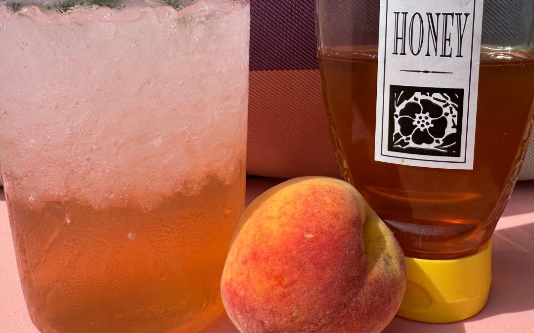 Peach Basil Shrub with Honey